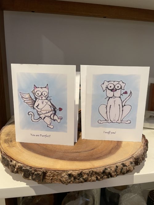 Cat and Dog Valentines Animal Cards